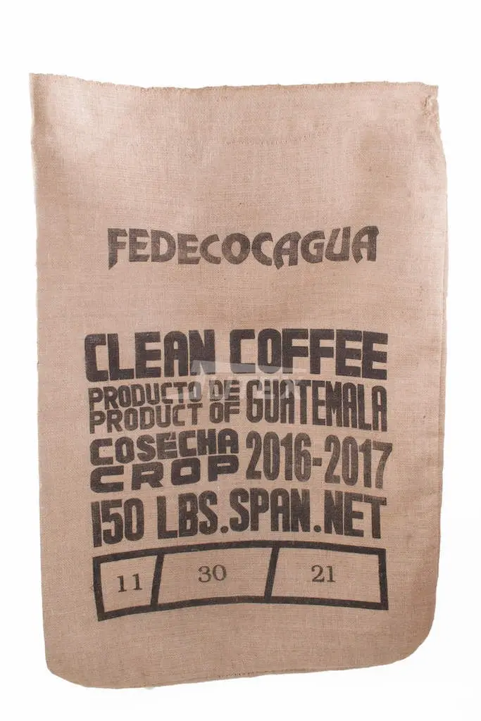 Gebruikte Jute zakken - Jute-zak-cleancoffee-zwart