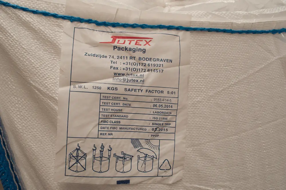 Big bags - Jutex-Label-1250kg